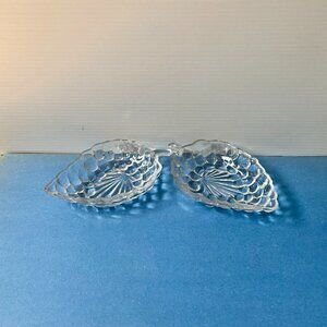 2 little glass grape shape bowls